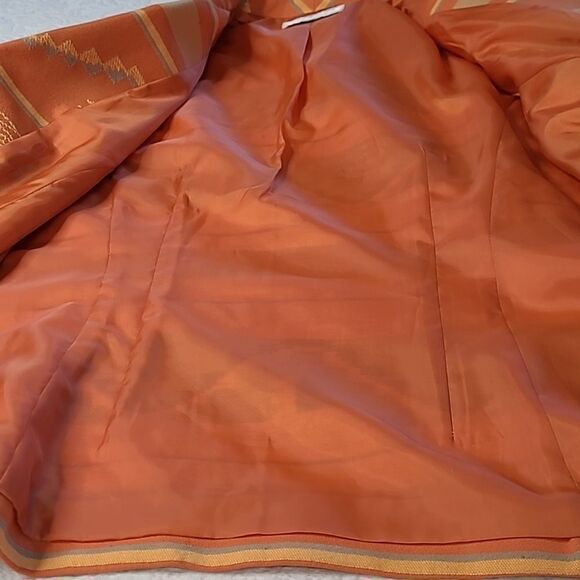Coldwater Creek Aztec Southwestern Pattern Orange Jacket - Picture 8 of 9